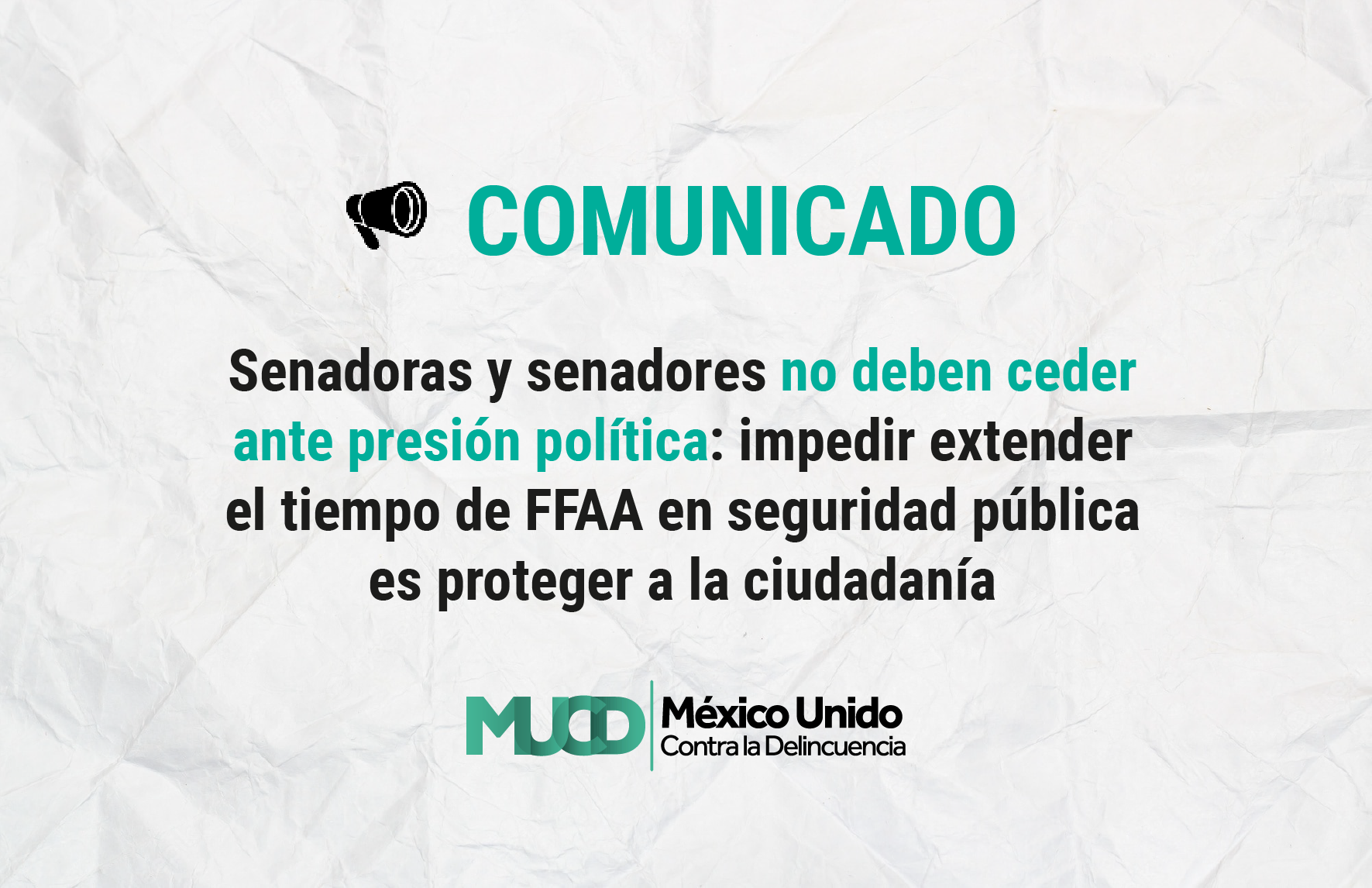 Senadoras y senadores no deben ceder ante presión política: impedir extender el tiempo de FFAA en seguridad pública es proteger a la ciudadanía