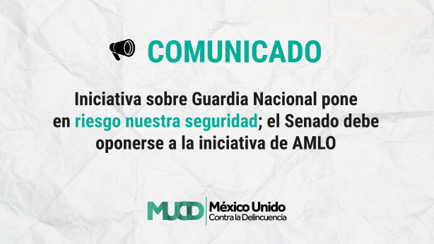 Comunicado Iniciativa sobre Guardia Nacional pone en riesgo nuestra seguridad; Senado debe oponerse a la iniciativa de AMLO